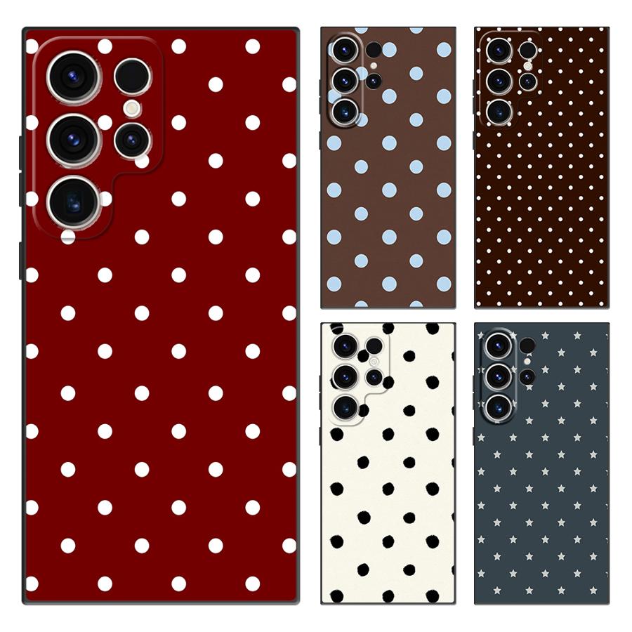 Samsung Galaxy S24 - Coque de téléphone rétro à pois