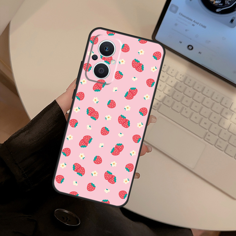 Coque rouge fraise pour OPPO F - Oppo Reno 12 avis et prix